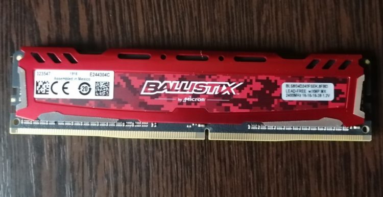 Crucial DDR4 8GB 2400MHz PC-19200 Ballistix Sport Red (BLS8G4D240FSEK) photo 1