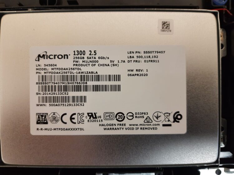 Lenovo IdeaPad L340-15API Laptop Origunal SSD Micron 256GB